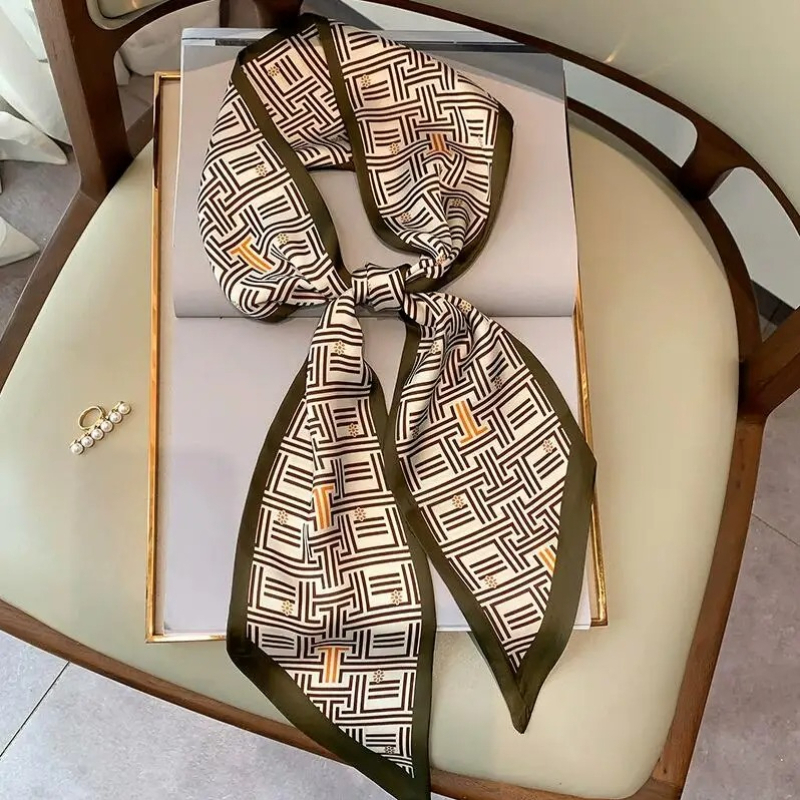 Women Bags For Office - Luxury Geometry Skinny Silk Scarfs Women