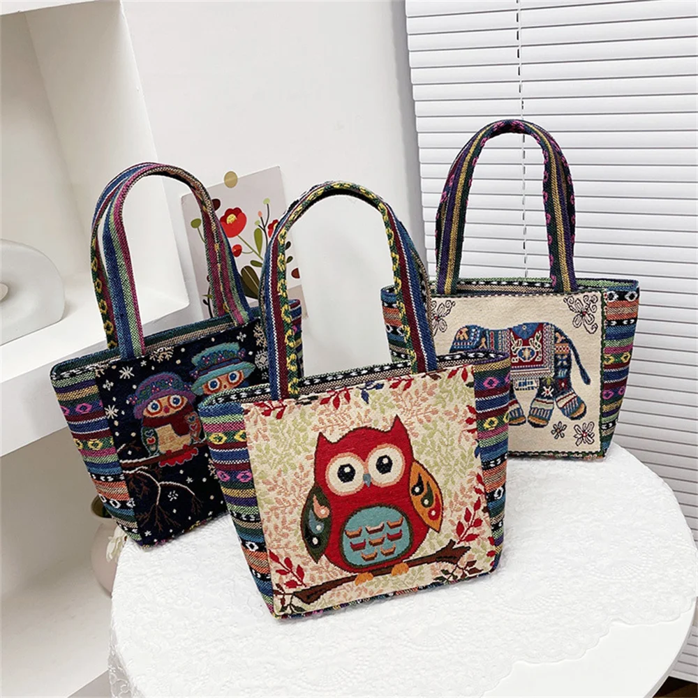 Women Bags Malaysia - Linen Embroidered Canvas Bag New Malaysia