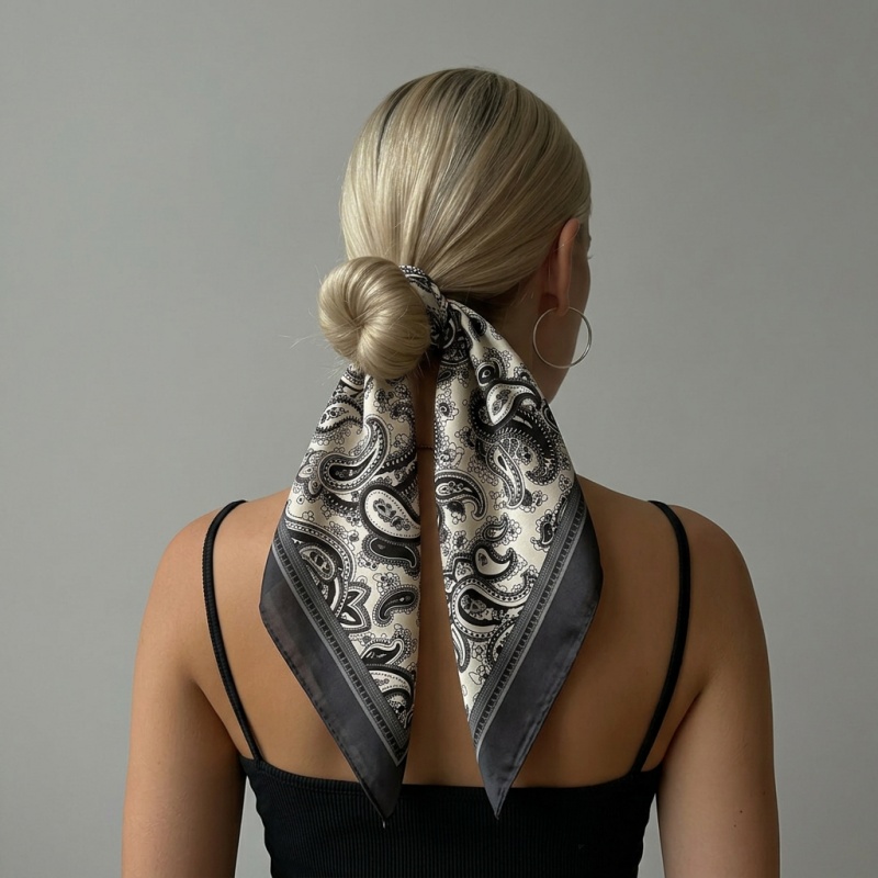 Women Bags Luxury - Luxury Satin Square Scarf Paisley Print