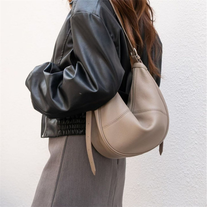 Women Bags For Office - BURMINSA Slouchy Genuine Leather Hobo Bags