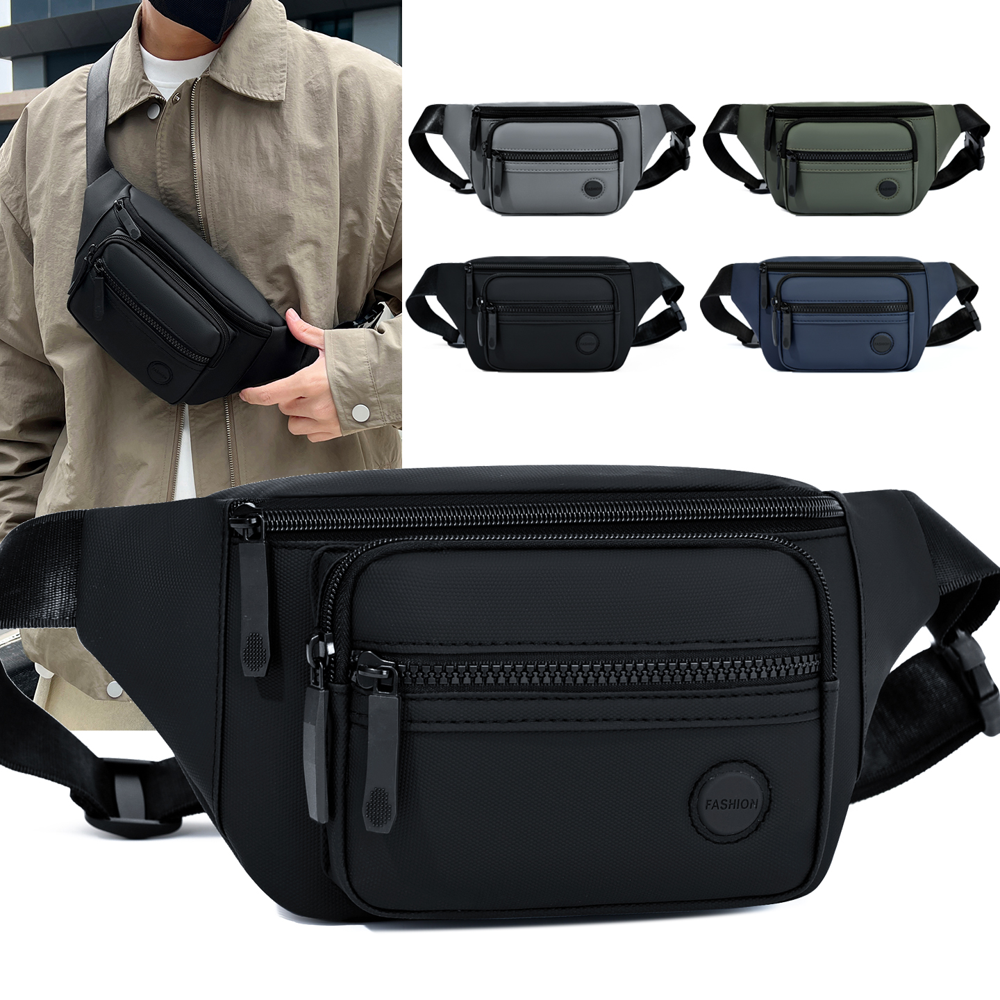 Women Bags For Office - Unisex Waterproof Waist Bag Pack Male