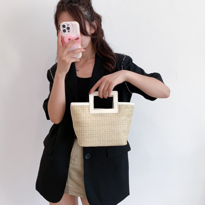 Square Hollow Handle Straw Wov - đánh giá và giá Women'S Bags Top 10