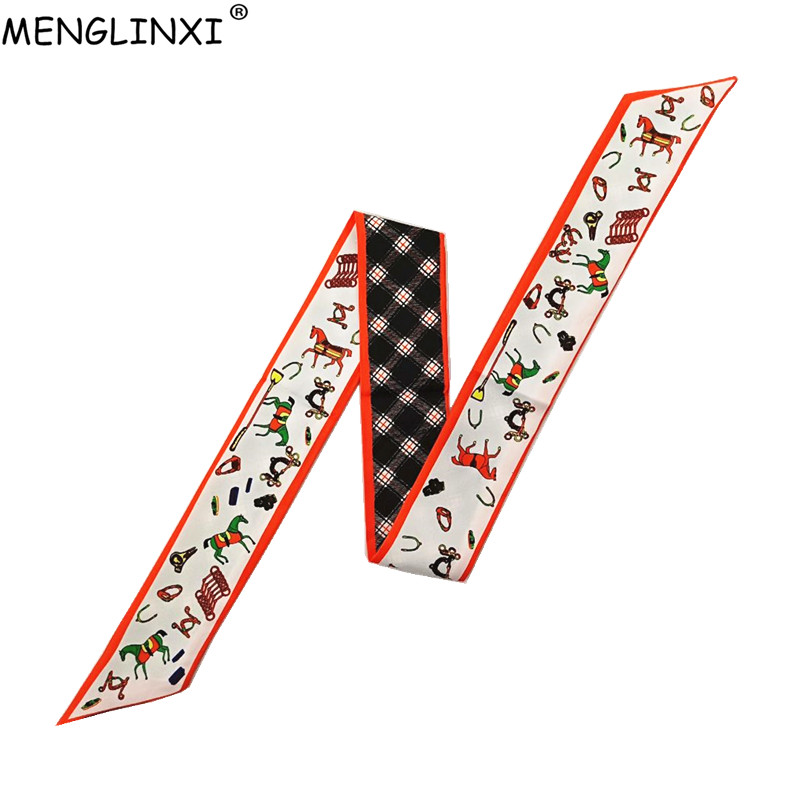 Horse Plaid Skinny Scarf Women - đánh giá và giá Women Bags Branded