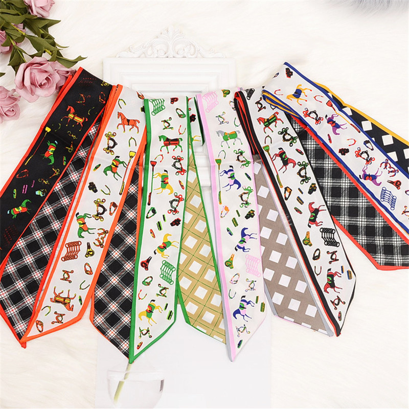 Horse Plaid Skinny Scarf Women - đánh giá và giá Women Bags Branded