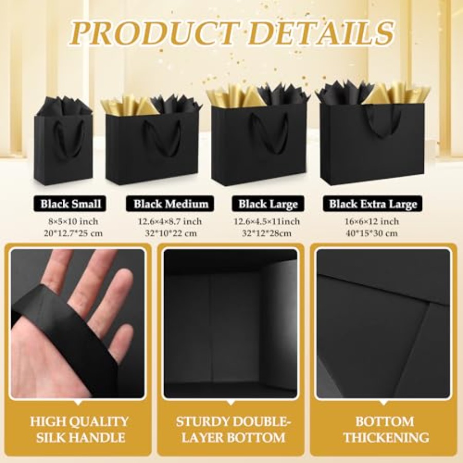 Black Small Gift Bags with Han - đánh giá và giá Women Bags For Eid