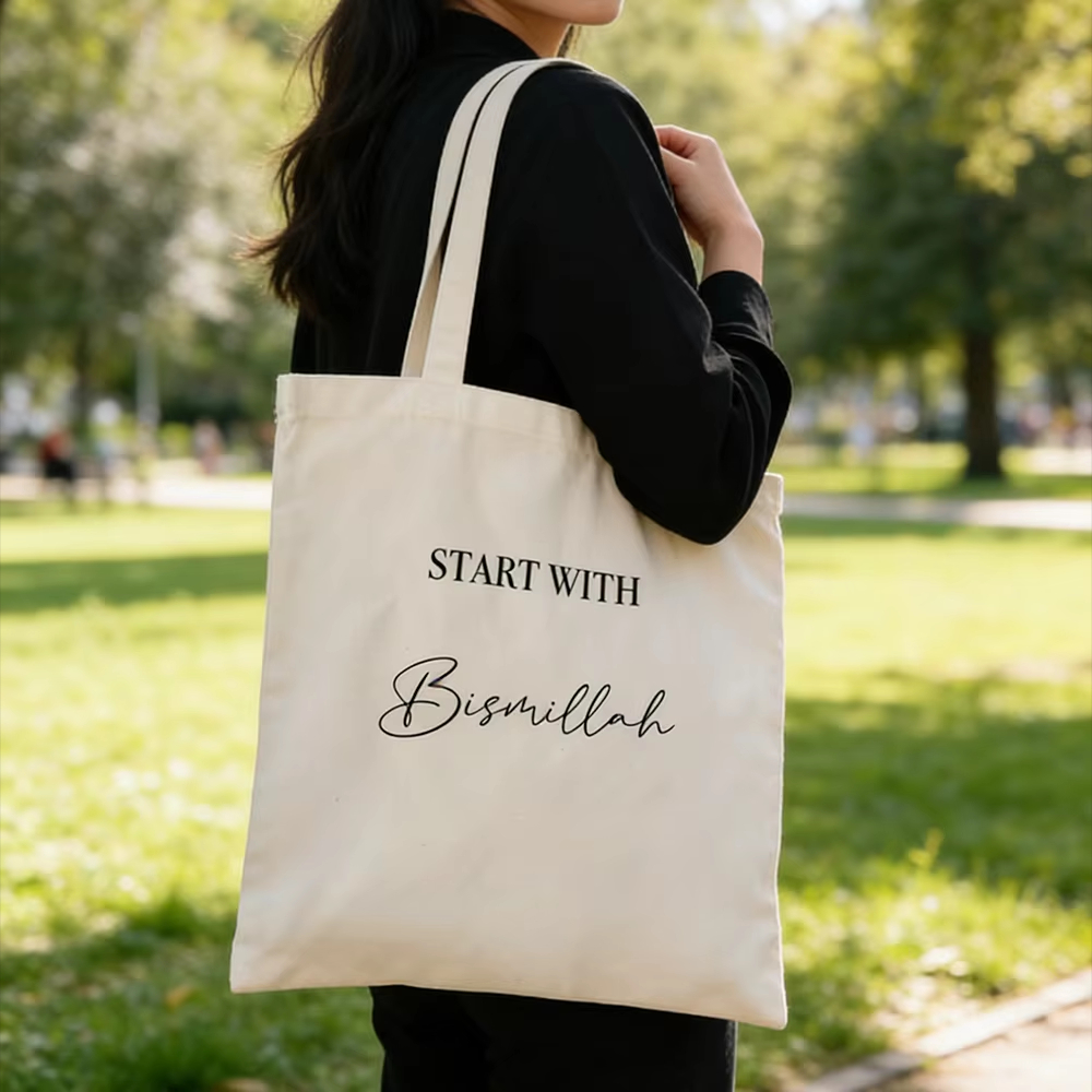 Start with Bismillah Tote Bag  - đánh giá và giá Women Bags For Eid